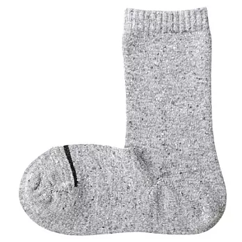 [MUJI無印良品]女羊毛混棉結直角襪灰色23~25cm灰色