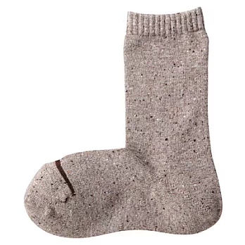 [MUJI無印良品]女羊毛混棉結直角襪米色23~25cm米色