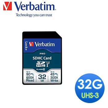 Verbatim 威寶 32GB MLC (U3) UHS-I CLASS 3 600X PRO SDHC記憶卡 高速4K錄影