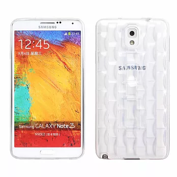 【BIEN】SAMSUNG Note 3 流行格紋指扣支架雙用軟殼 (透明)