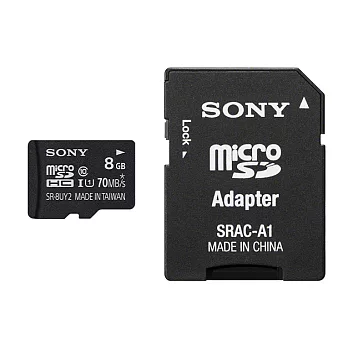 SONY原廠 高速讀取 8GB記憶卡miscro SDHC SR-8UY2A 附SD轉接卡