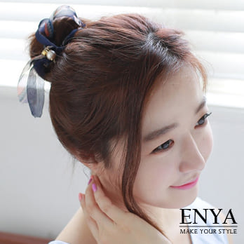 Enya★波西米亞浪漫髮圈藍色