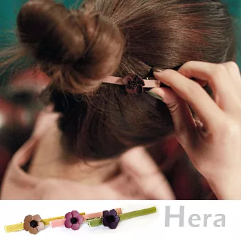 【Hera】赫拉 韓款立體山茶花朵緞帶髮夾/邊夾/一字夾(三色)綠底