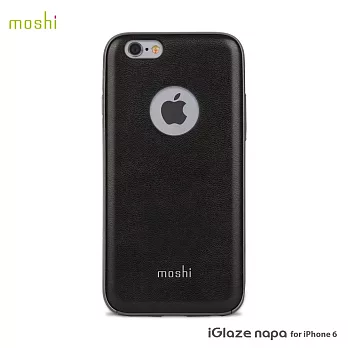 Moshi iGlaze Napa for iPhone 6/6s 皮革雙料保護背殼皮革黑