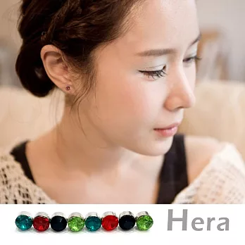 【Hera】赫拉 吸磁貼單顆閃亮鋯石耳環(4色)藍鋯石