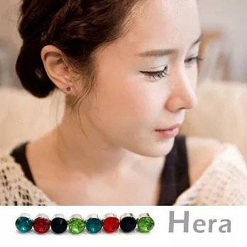【Hera】赫拉 吸磁貼單顆閃亮鋯石耳環(4色)黑鋯石