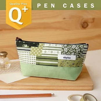 uhplus Q-plus寬底筆袋/ 香草田園(嫩綠)