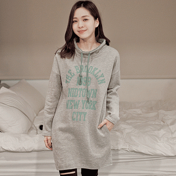 ROSE。超溫暖厚刷毛長版上衣 淺灰系