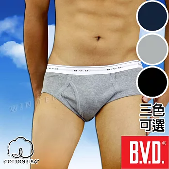 BVD 100%純棉 男彩色三角褲 (灰色/黑色)M黑色