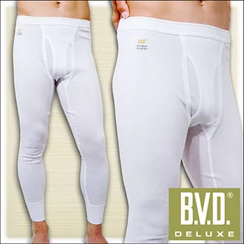BVD男長褲衛生褲 100%純棉厚綿長褲M白