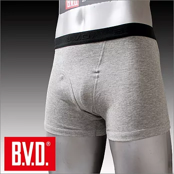 BVD 男平口褲 100%純棉彩色四角褲(灰色/黑色)L灰色