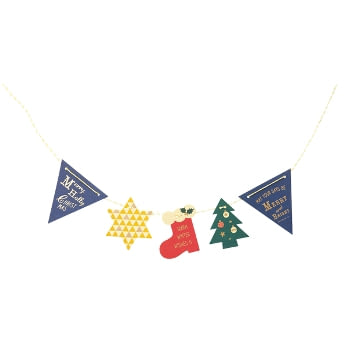 【MARK’S】2015聖誕節造型卡片_紙花環(海軍藍)