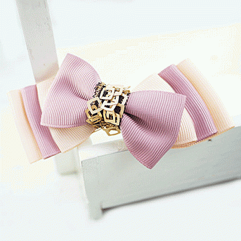 【PinkyPinky Boutique】浪漫多層次蝴蝶結髮夾(粉紅色)