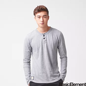 【BasicElement】男款純色時尚半開襟TXL麻花灰
