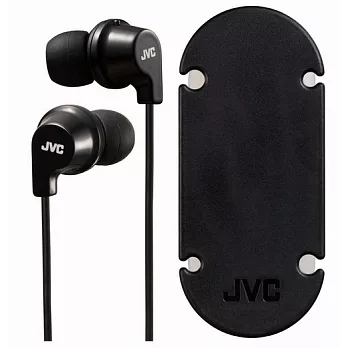 JVC吸盤式捲線器耳道式耳麥HA-FR21黑色