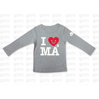 GOOMI台灣第一文創童裝【我愛MAMA】長袖麻灰T-Shirt～1-2Y麻灰
