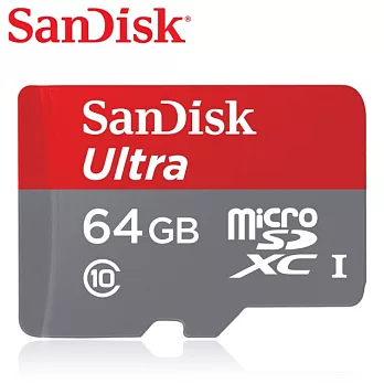 【SanDisk】Ultra microSD UHS-I 64G 記憶卡(讀取速度每秒80MB)