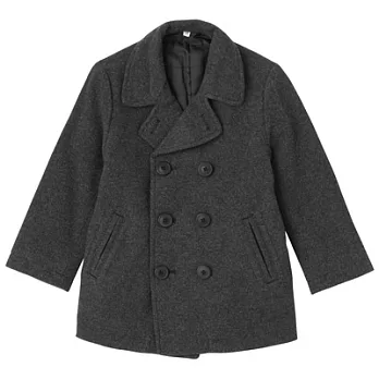 [MUJI無印良品]兒童羊毛混縮絨雙排扣外套110灰色