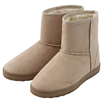 [MUJI無印良品]側邊縫製絨毛短靴XS/21.5-22.0cm米色