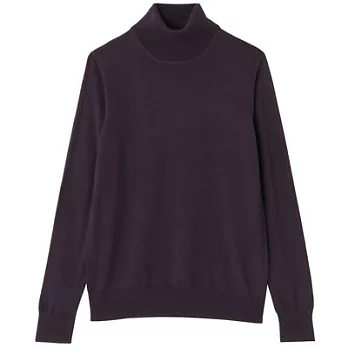 [MUJI無印良品]女羊毛天竺高領毛衣M紫色