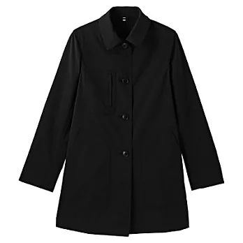 [MUJI無印良品]女聚酯可摺疊大衣M黑色