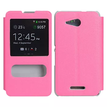 【BIEN】SONY Xperia E4g 金沙紋來電顯示可立皮套 (紅)