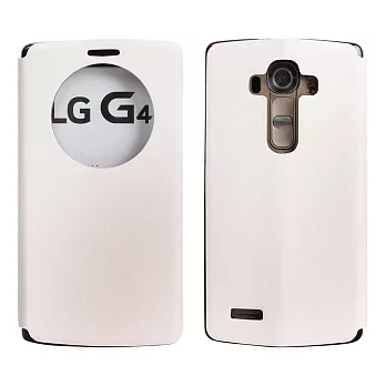 【BIEN】LG G4 絢麗金沙紋智慧透視可立皮套 (白)