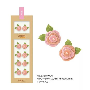 MIDORI PCM紙藝博物館 貼紙系列(花)-玫瑰