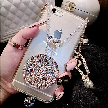 Aztec 水鑽 iPhone6/6s 4.7吋 矽膠軟手機殼-香檳