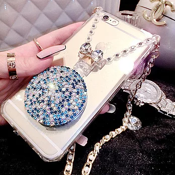 Aztec 水鑽 iPhone6/6s 4.7吋 矽膠軟手機殼-藍