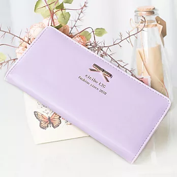 AmaZing 夢幻公主風金屬蝴蝶結多卡位長夾 (6色可選)夢幻紫