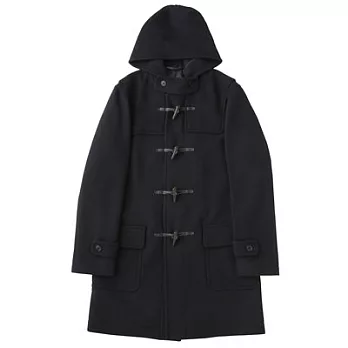 [MUJI無印良品]男法國羊毛混縮絨牛角扣大衣S深藍