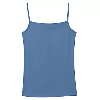 [MUJI無印良品]女有機棉混彈性細肩帶L藍色