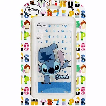 【Disney】Sony Xperia M4 Aqua E2363 地板動作系列 彩繪透明保護軟套史迪奇