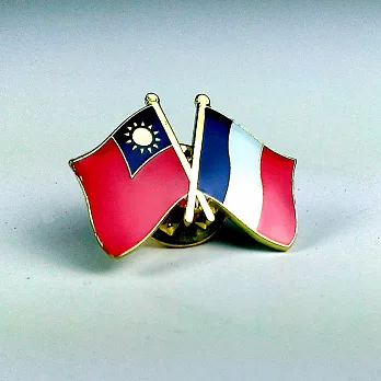 【國旗商品創意館】台灣、法國雙國旗徽章4入組