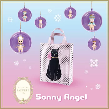Sonny Angel Christmas Ornament Laduree 聯名限量掛飾(全套6隻，共6款)+Ladurée圓點貓咪提袋乙只