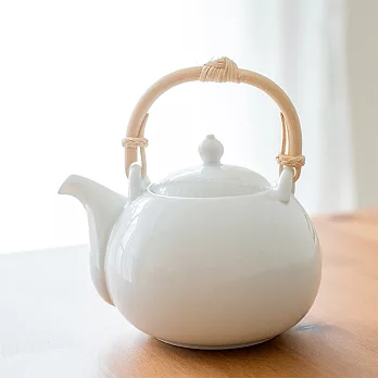 日本 miyama fucube 藤把白瓷茶壺