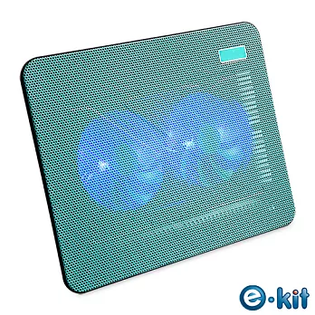 逸奇e-Kit CKT-N192 11cm雙風扇超薄筆電散熱墊藍色