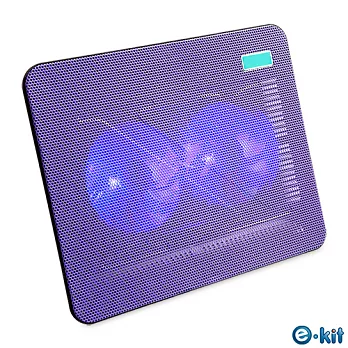 逸奇e-Kit CKT-N192 11cm雙風扇超薄筆電散熱墊紫色