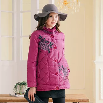 【模兒空間AMOR SPACE】N1388名媛菁華舖棉繡花外套(共2色)L桃紫