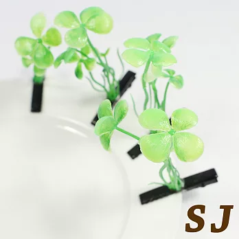 【SJ】賣萌神器仿真幸運四葉草髮夾-四葉草