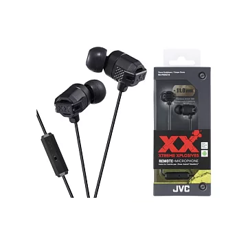 JVC手機用XX重低音耳道式耳麥HA-FR202黑色