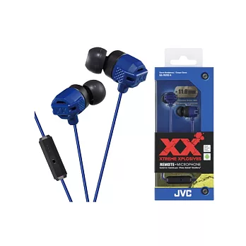 JVC手機用XX重低音耳道式耳麥HA-FR202藍色