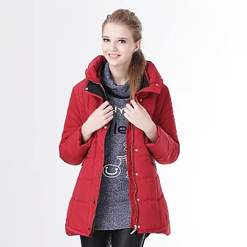 【模兒空間AMOR SPACE】S2028歐風品味纖腰舖棉長版大衣(共2色)XL紅