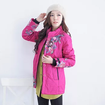 【模兒空間AMOR SPACE】N1284中國風浪漫繡花舖棉外套(共2色)M桃紅