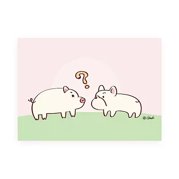 鬼畫福 明信片-兩隻小豬