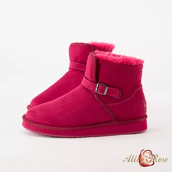 Alice’s Rose 毛絨飾帶內增高雪靴36櫻桃紅