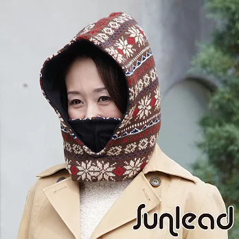 Sunlead 保暖防風雙層加厚密針織多機能防寒頭套/面罩/脖圍 (暖棕色)