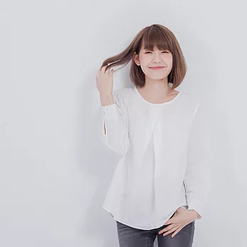 Selma 秋和褶子上衣FREE水玉白