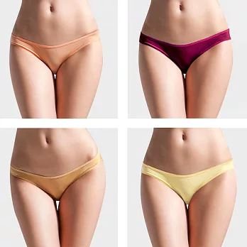 [MIGER密格內衣]超細纖維中低腰三角褲(4入組)-8626-台灣製--FREE橘、葡萄紫、金黃、黃